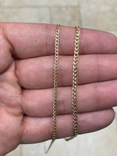 14K Solid Yellow Gold Cuban 2mm 2.5mm Link Chain Necklace 16" 18" 20" 22" 24" 26" 28" 30" ,Layering Chain , Everyday Minimal Chain, 14K Gold
